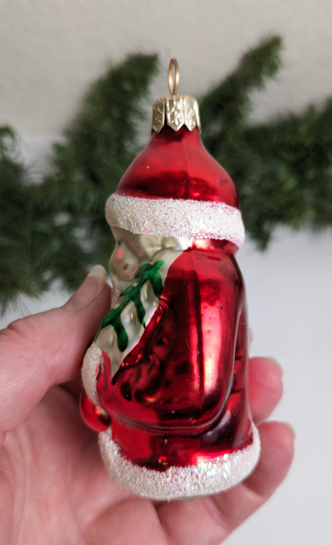 Santa Claus with Tree Tannenbaum Christmas Ornament