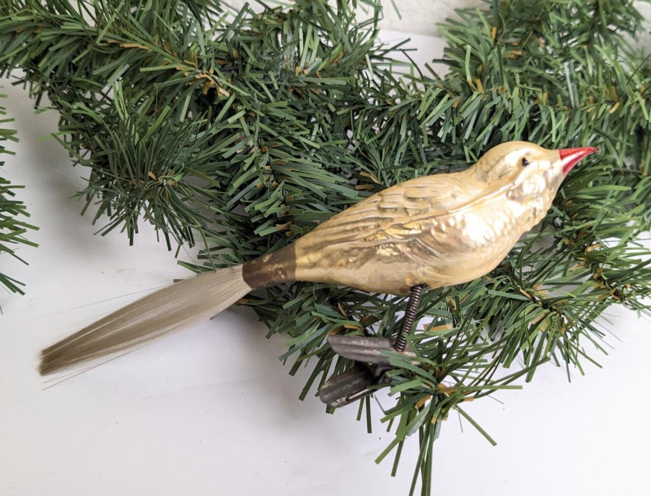 Vintage Bird Clip Christmas Ornament Made in Germany