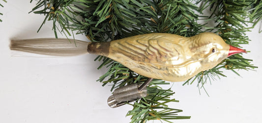 Vintage Bird Clip Christmas Ornament Made in Germany