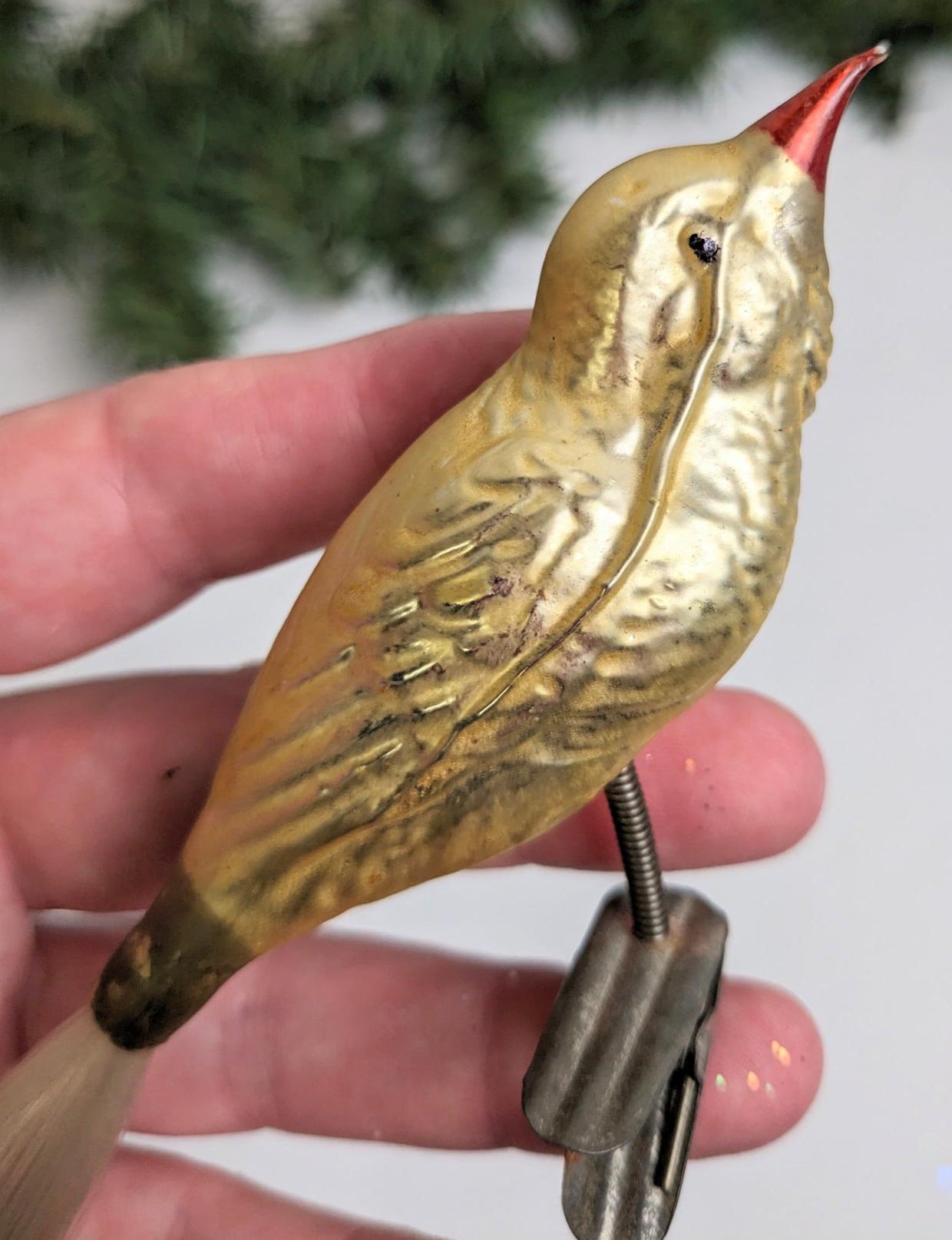 Vintage Bird Clip Christmas Ornament Made in Germany