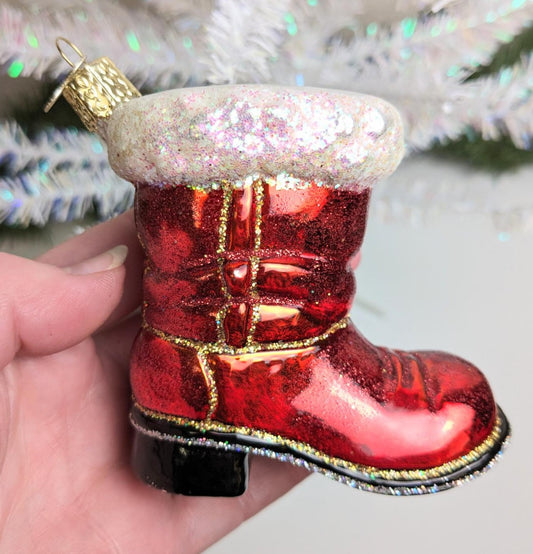 Santa's Boot Old World Christmas Ornament