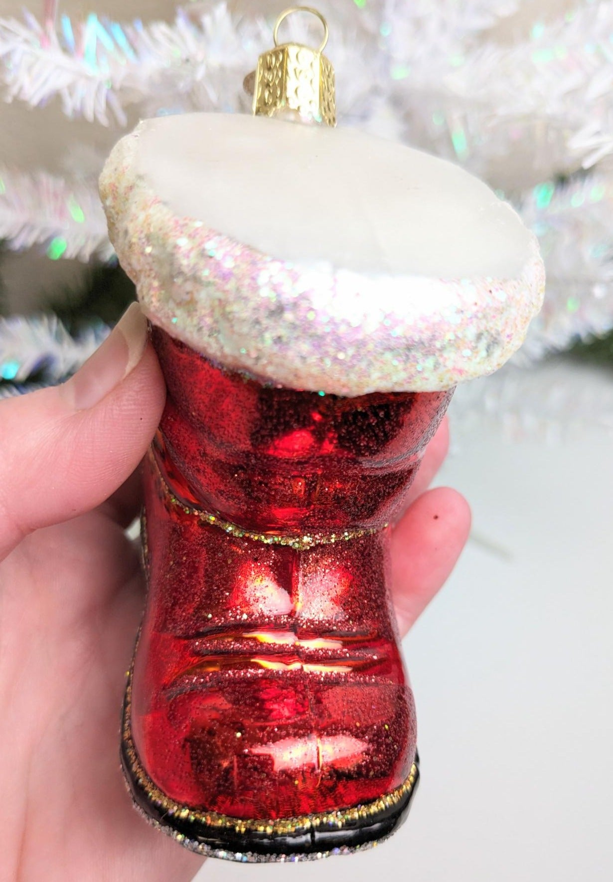 Santa's Boot Old World Christmas Ornament