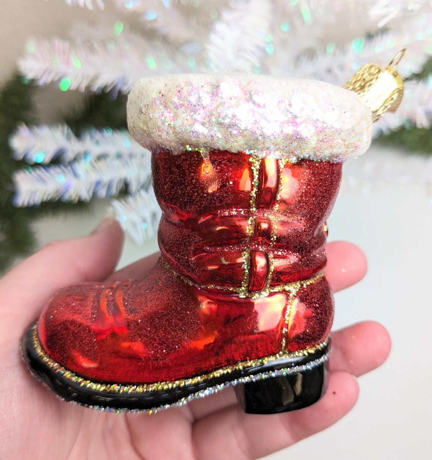 Santa's Boot Old World Christmas Ornament