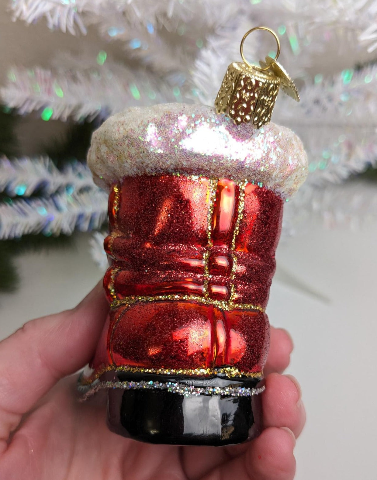 Santa's Boot Old World Christmas Ornament