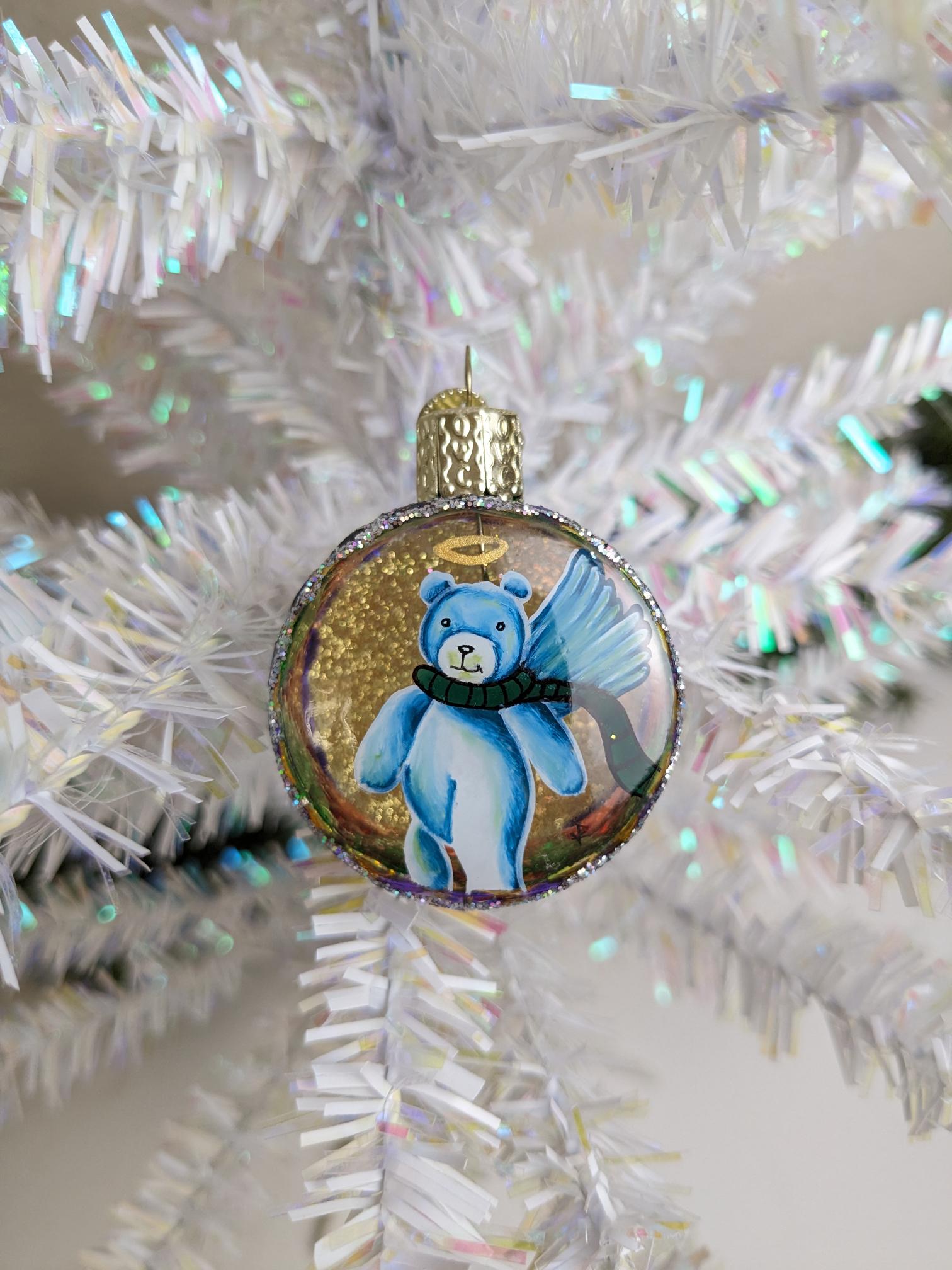 Angel Bear Drum Retired Old World Christmas Ornament