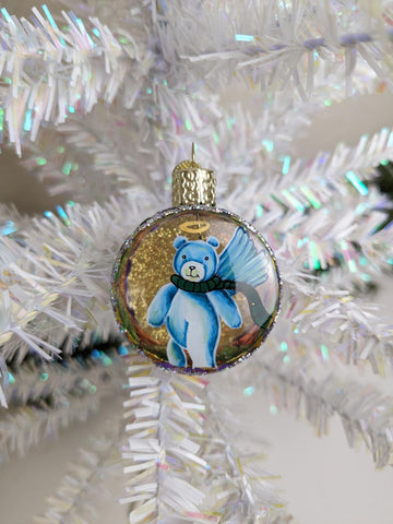 Angel Bear Drum Retired Old World Christmas Ornament