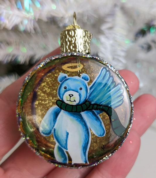 Angel Bear Drum Retired Old World Christmas Ornament