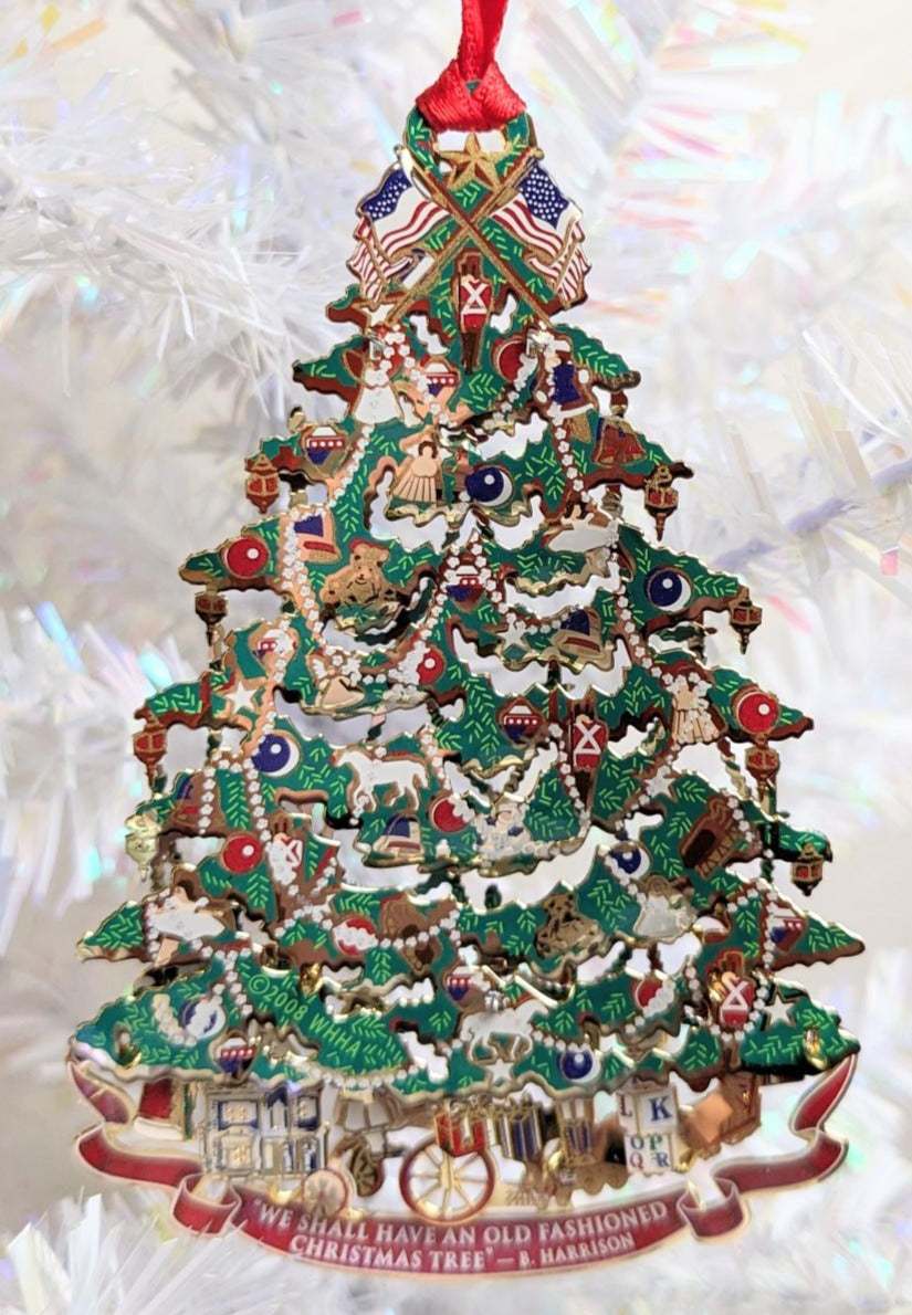 White House Historical Assoc. Tin 3D Christmas Tree Christmas Ornament