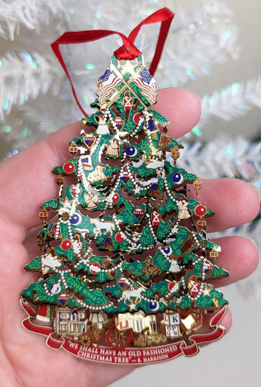 White House Historical Assoc. Tin 3D Christmas Tree Christmas Ornament