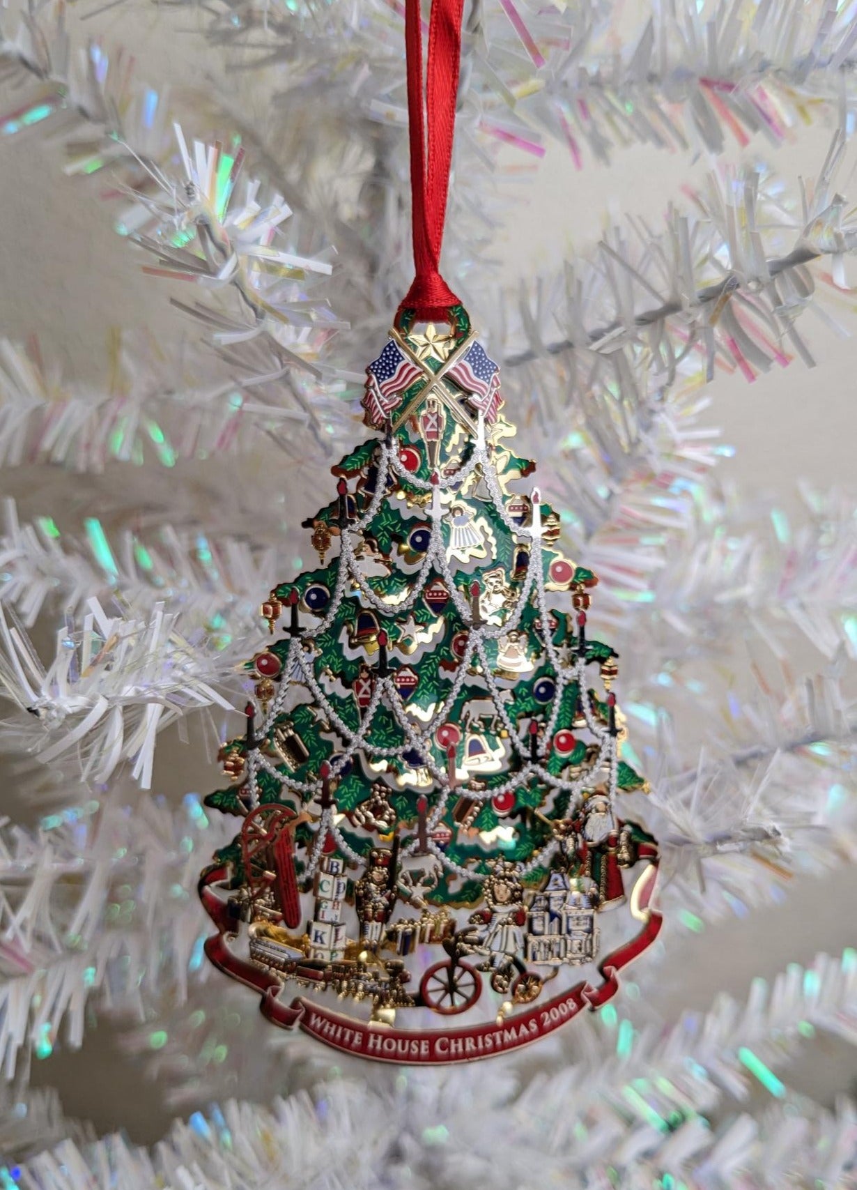 White House Historical Assoc. Tin 3D Christmas Tree Christmas Ornament