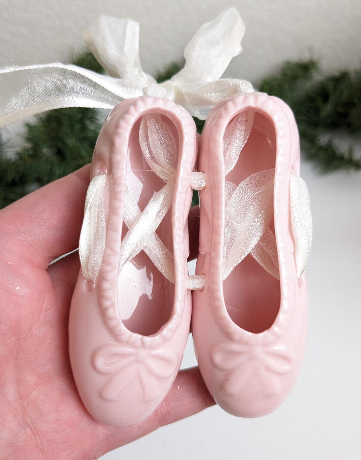 Pink Ballet Slippers Toe Shoes Christmas Ornament