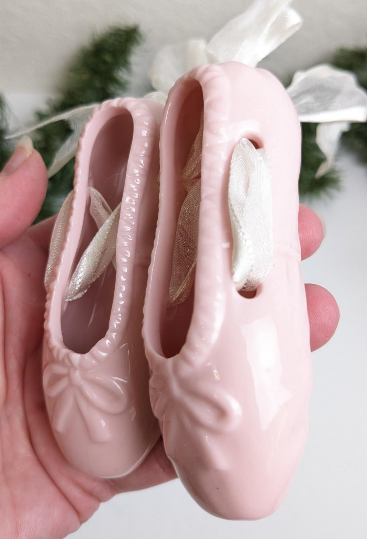Pink Ballet Slippers Toe Shoes Christmas Ornament