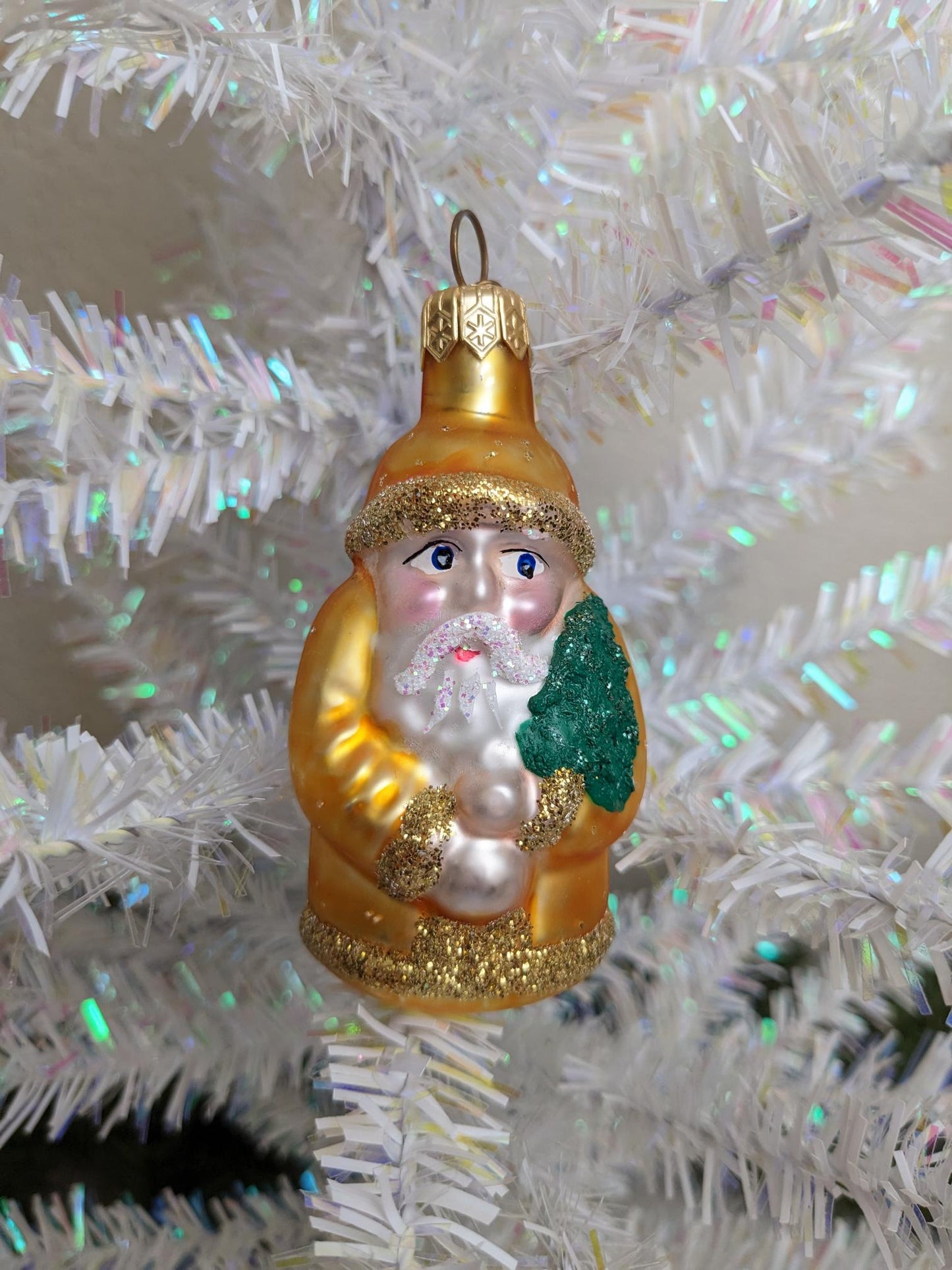 Santa Claus with Tree Dept 56 Christmas Ornament Made in Poland