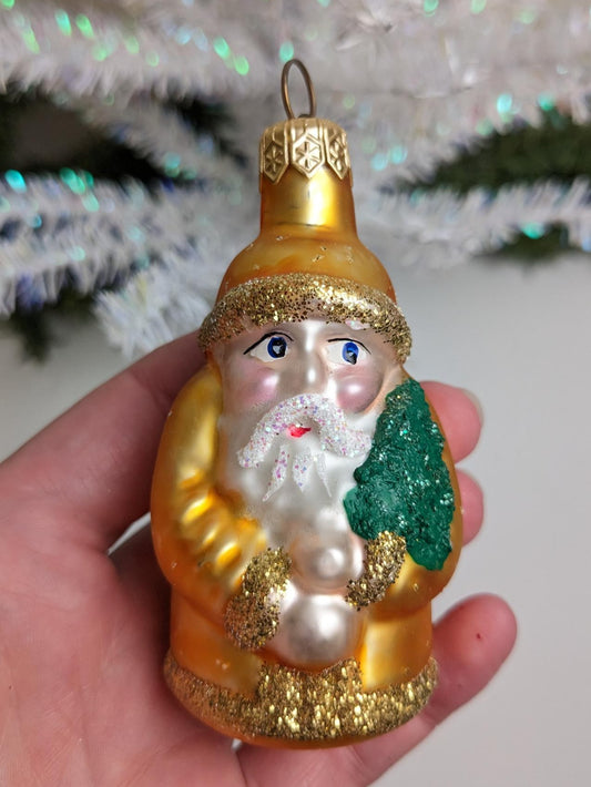 Santa Claus with Tree Dept 56 Christmas Ornament Made in Poland