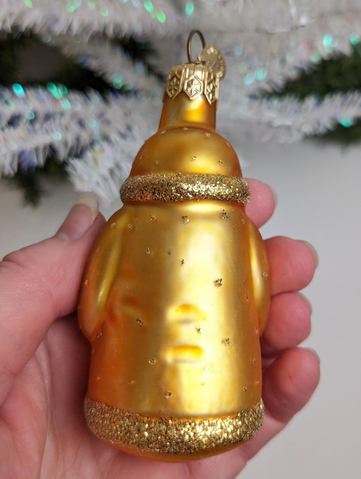 Santa Claus with Tree Dept 56 Christmas Ornament Made in Poland