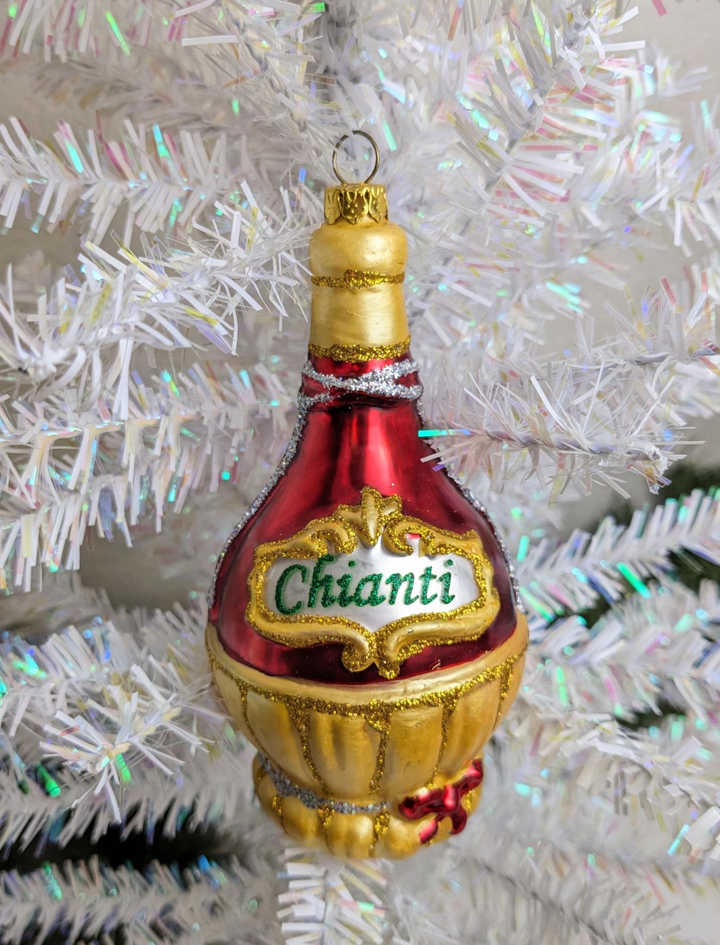 Chianti Wine Bottle Christmas Ornament