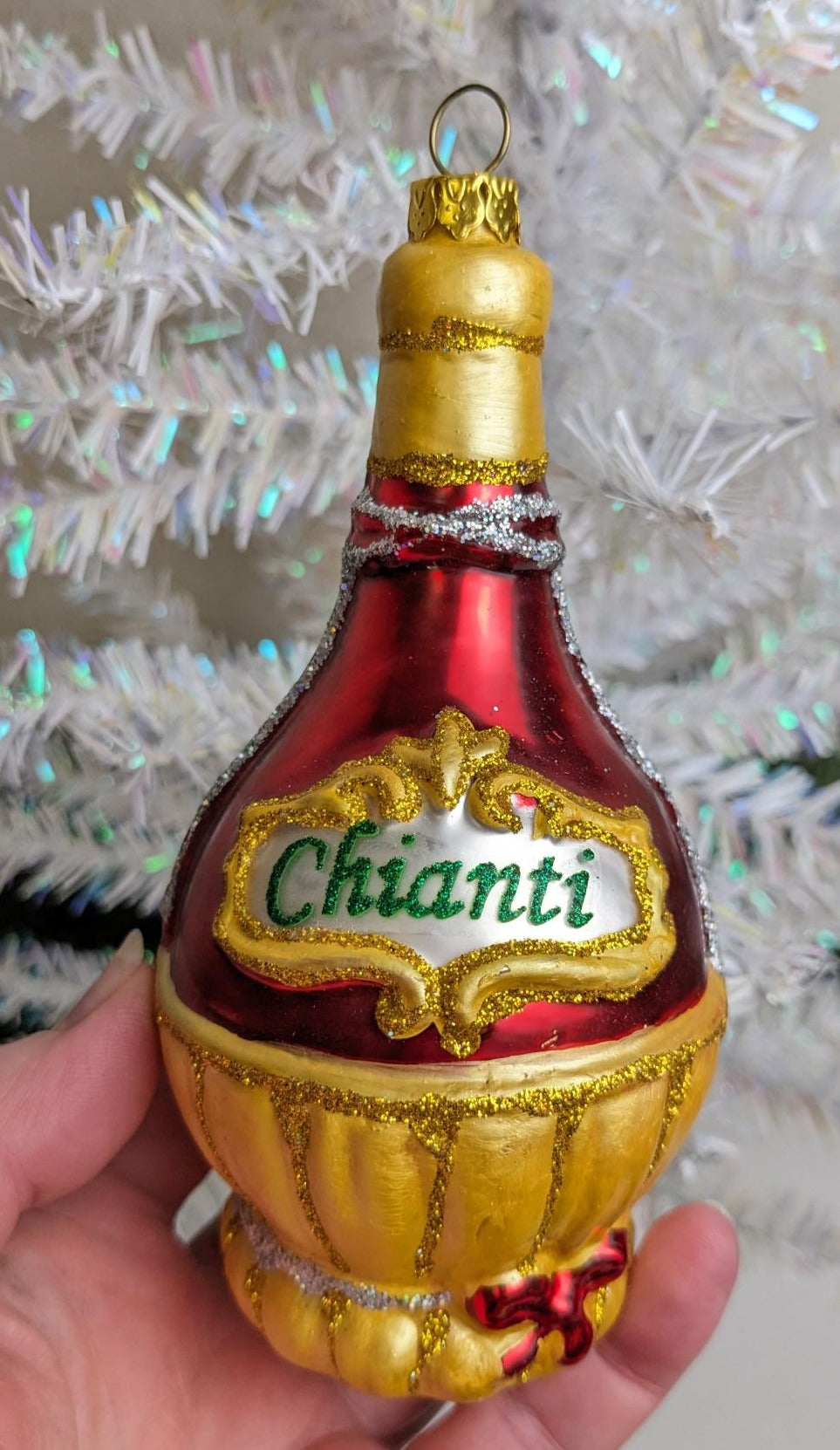 Chianti Wine Bottle Christmas Ornament