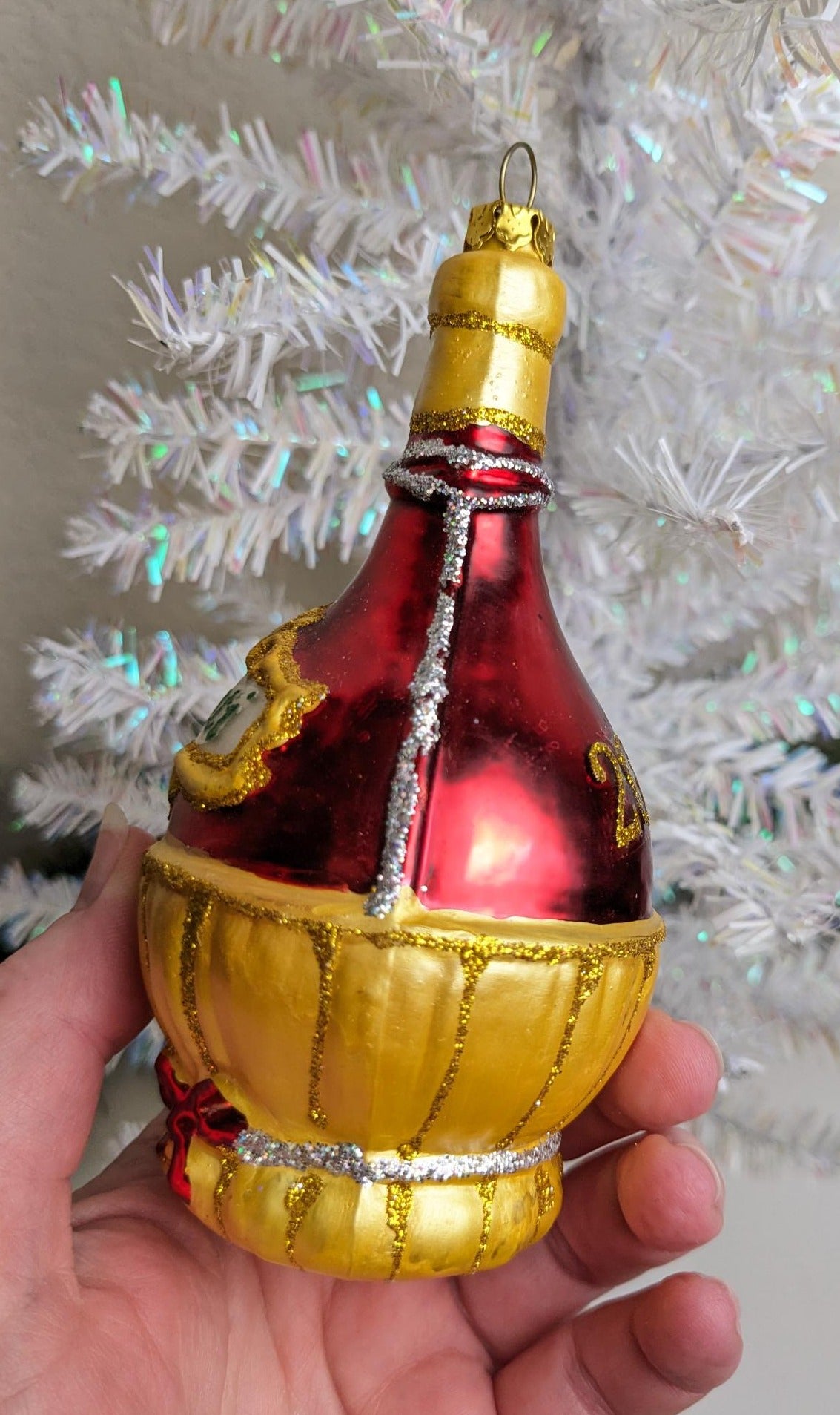 Chianti Wine Bottle Christmas Ornament