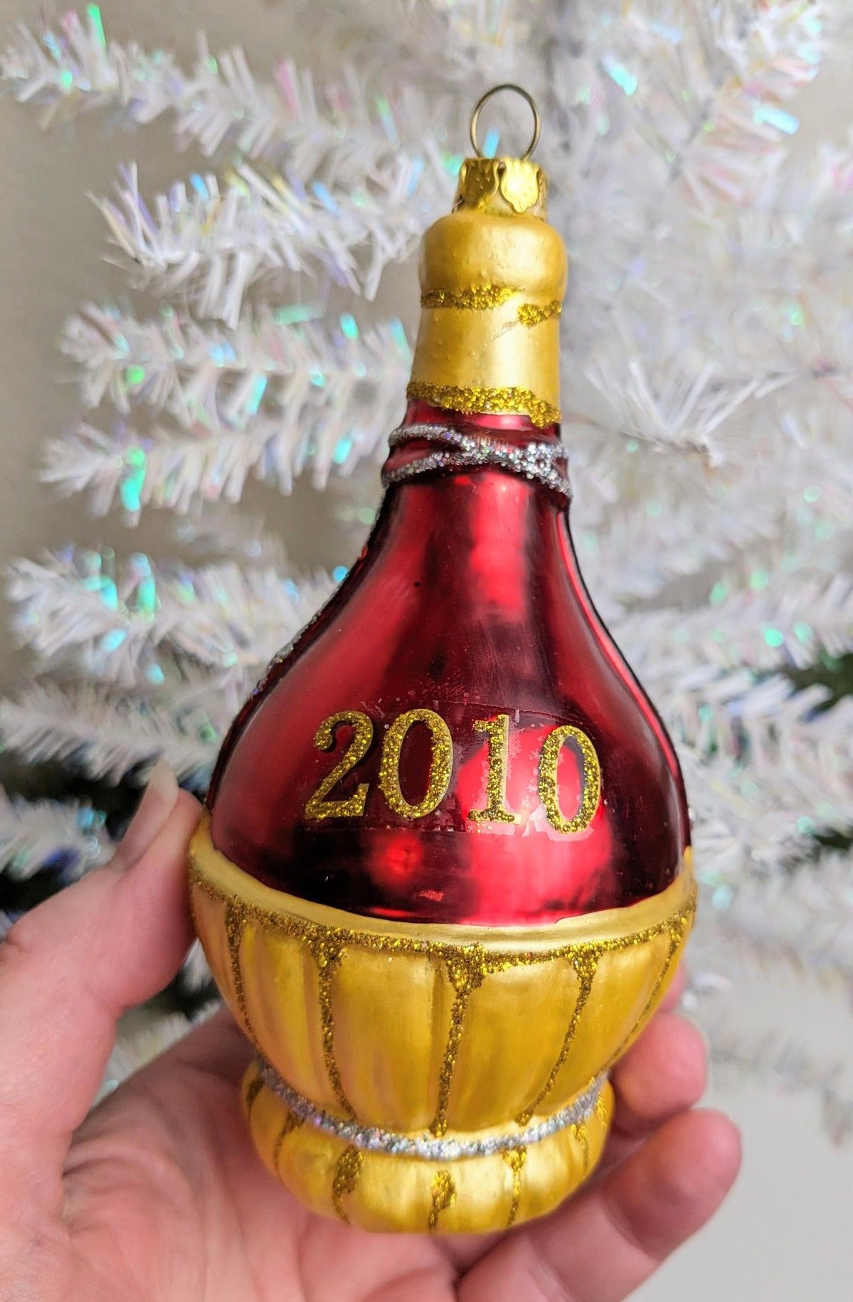 Chianti Wine Bottle Christmas Ornament