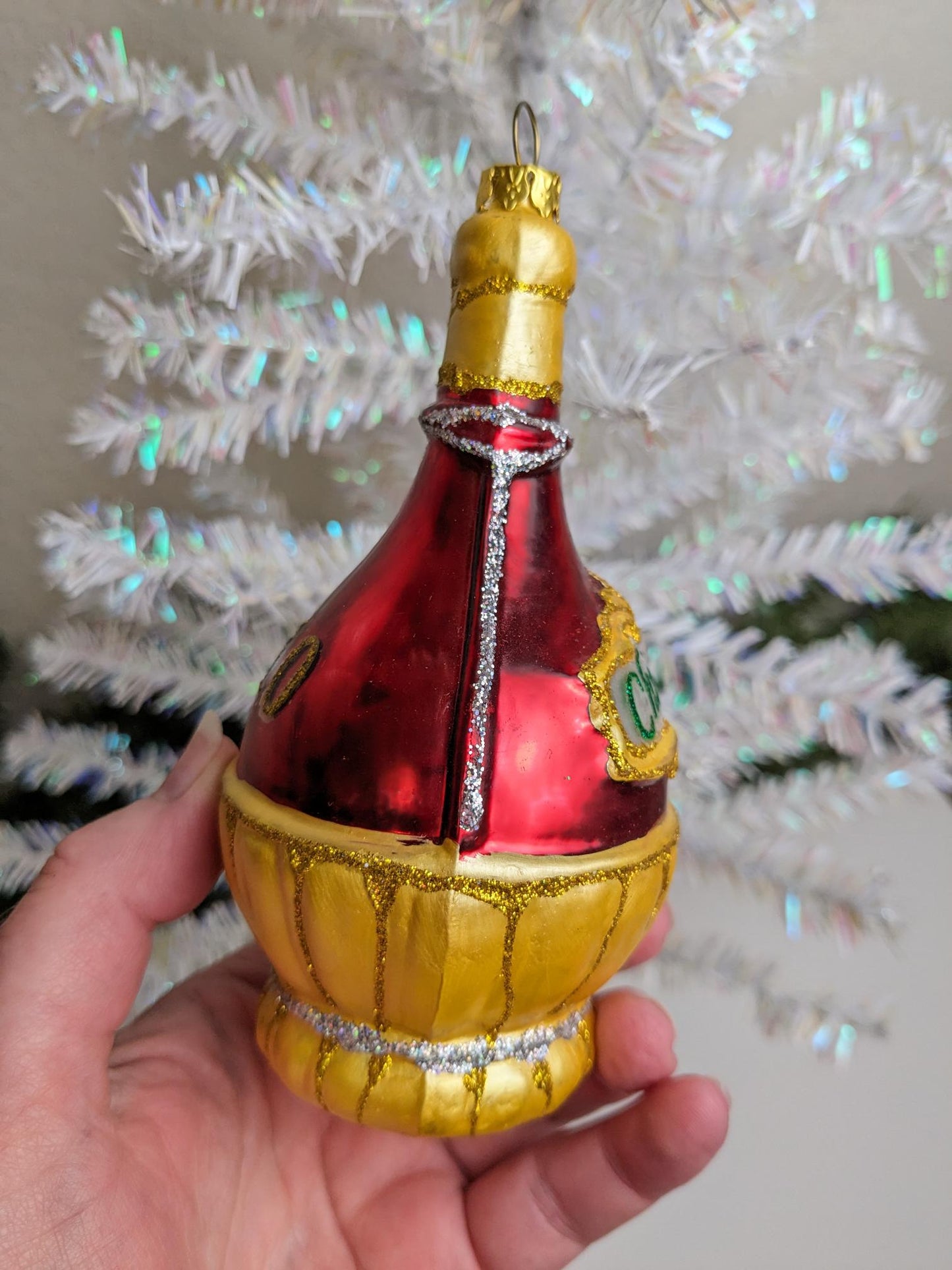 Chianti Wine Bottle Christmas Ornament