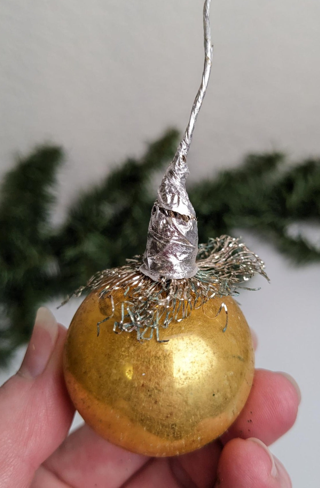 Vintage Netted Glass Ball Christmas Ornaments, Set of 2