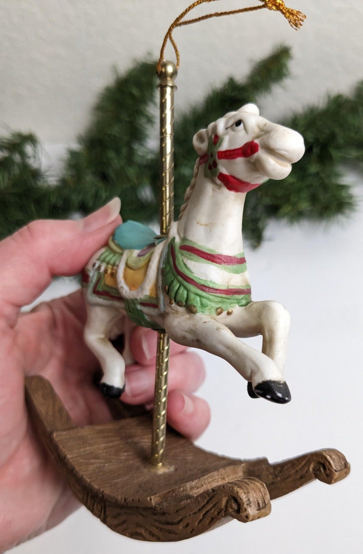 Vintage 1991 Carousel Rocking Horse Christmas Ornament