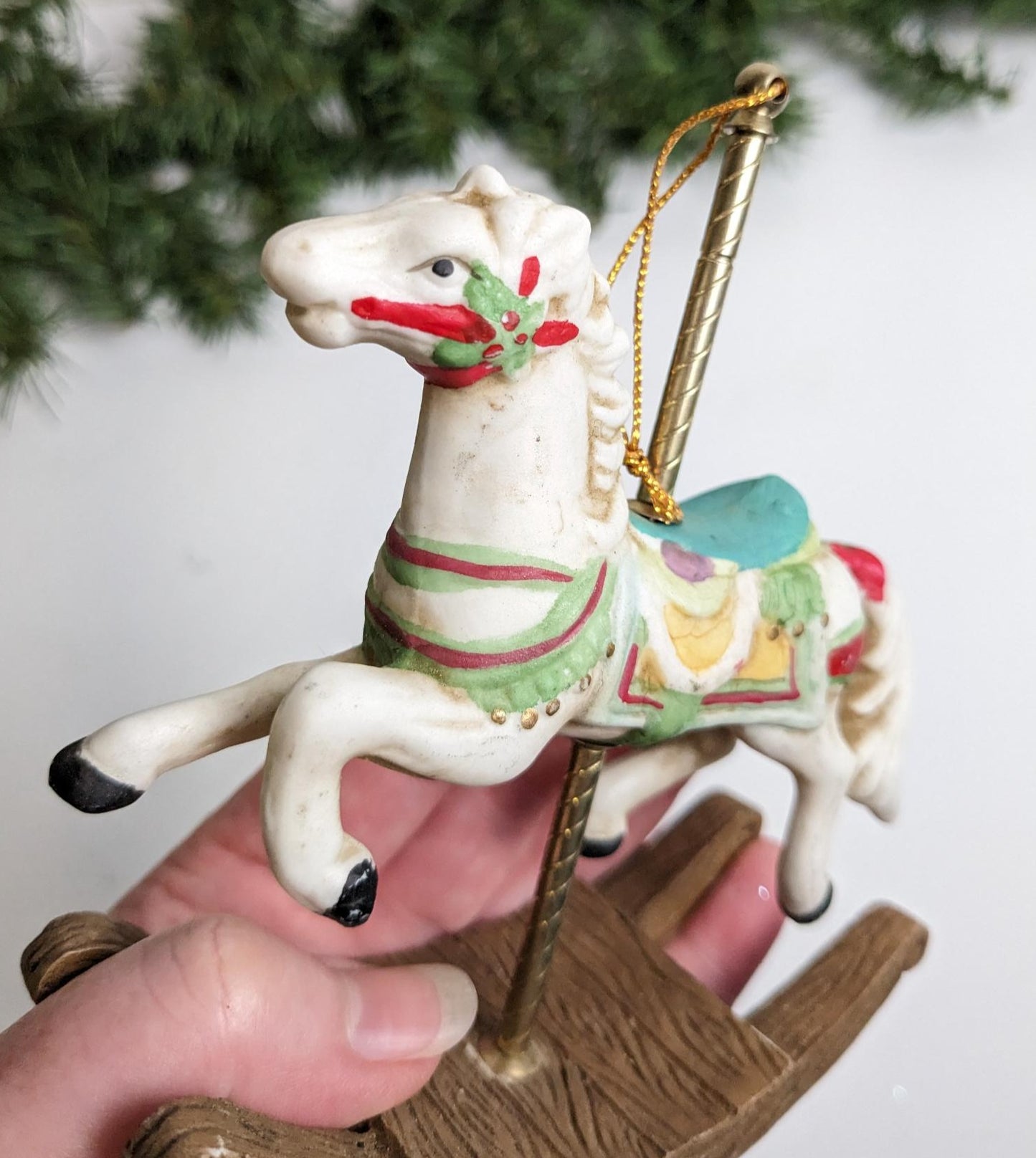 Vintage 1991 Carousel Rocking Horse Christmas Ornament