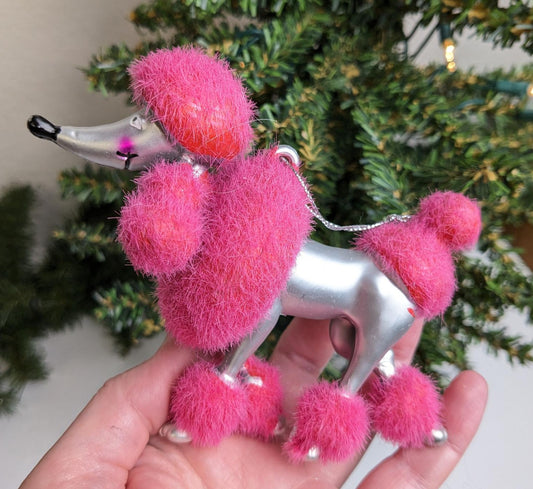 Pink Poodle Christmas Ornament