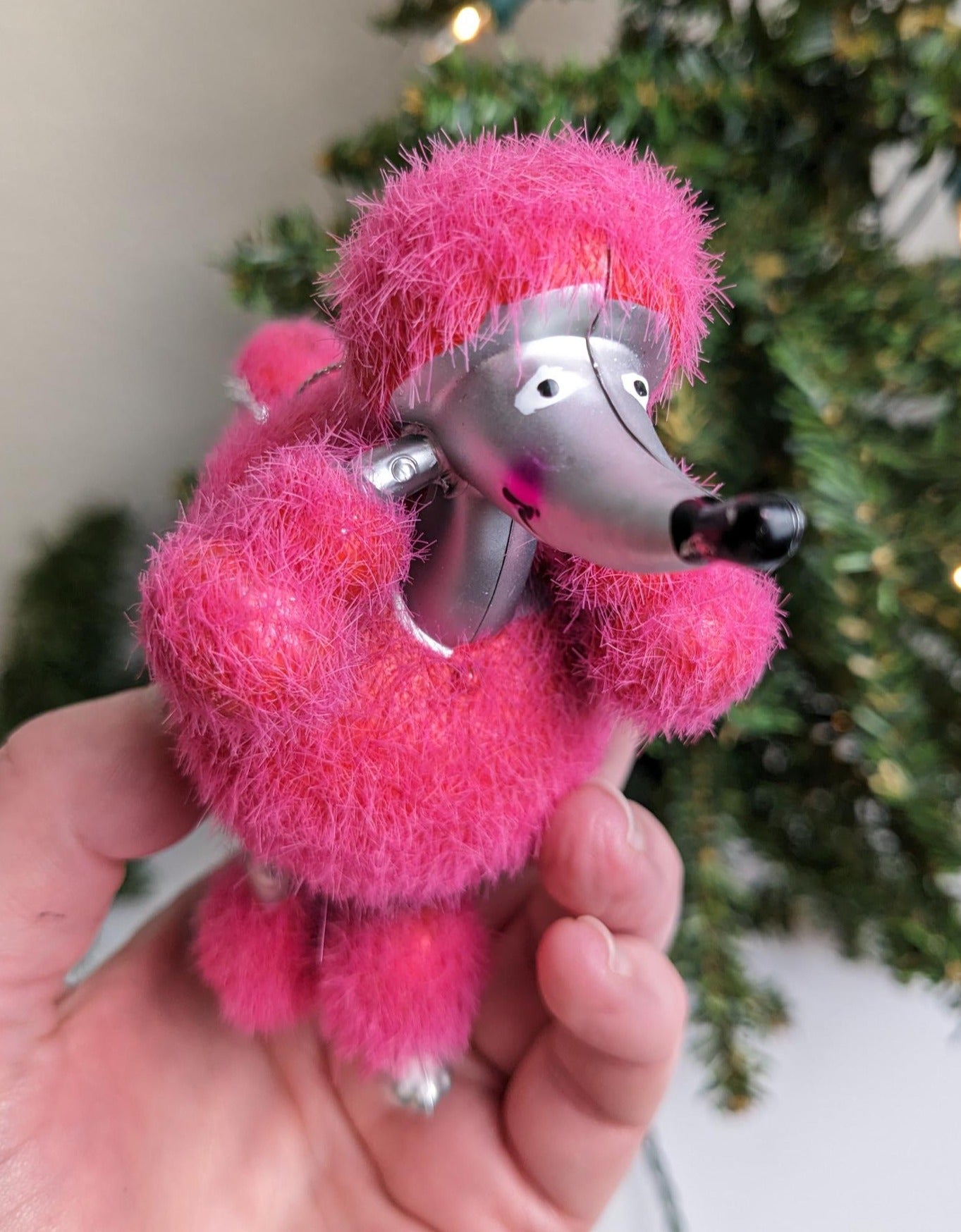 Pink Poodle Christmas Ornament