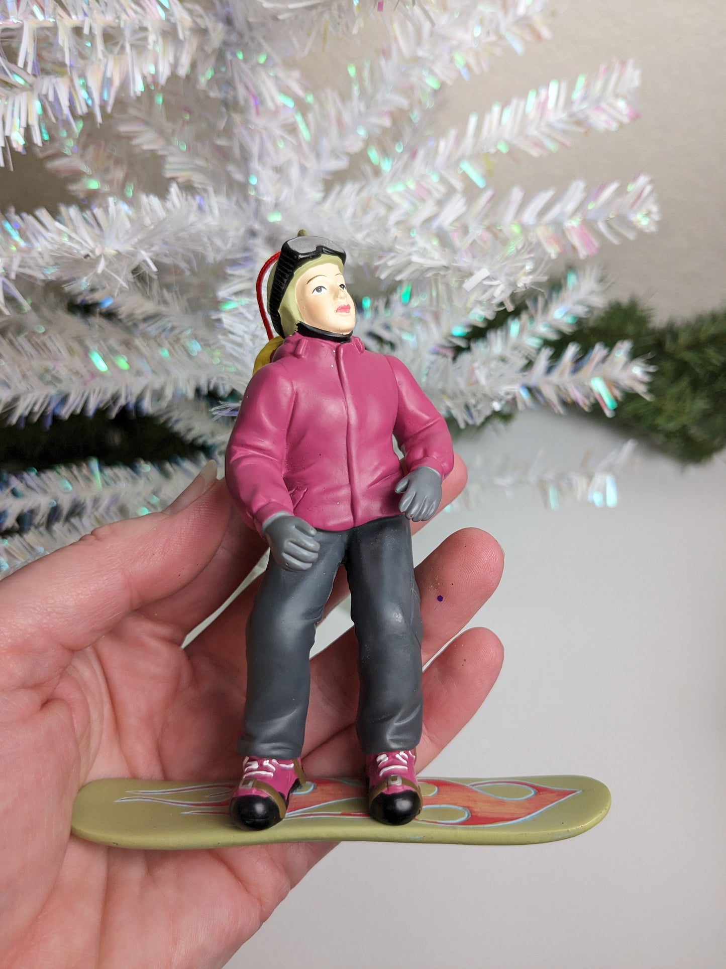 Female Snowboarder Christmas Ornament