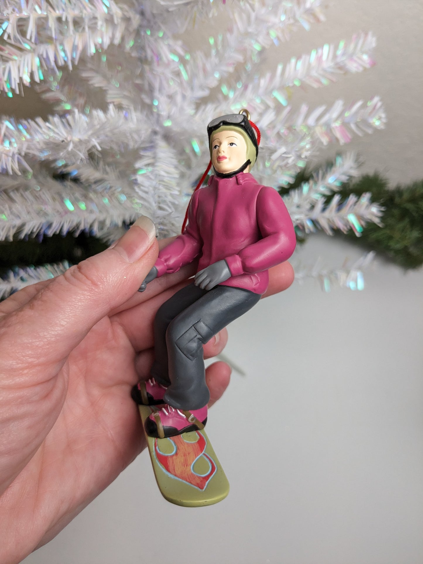 Female Snowboarder Christmas Ornament