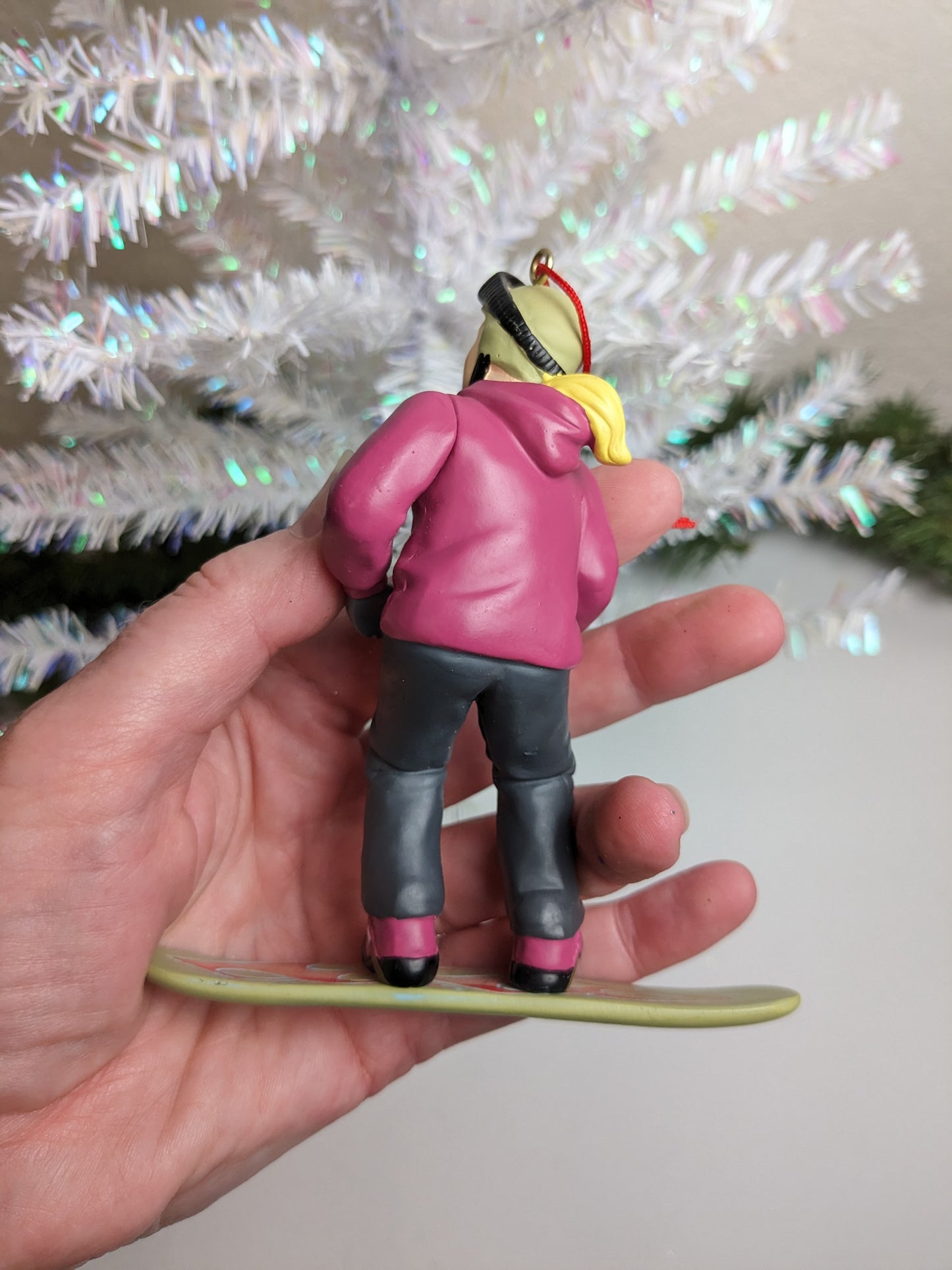 Female Snowboarder Christmas Ornament