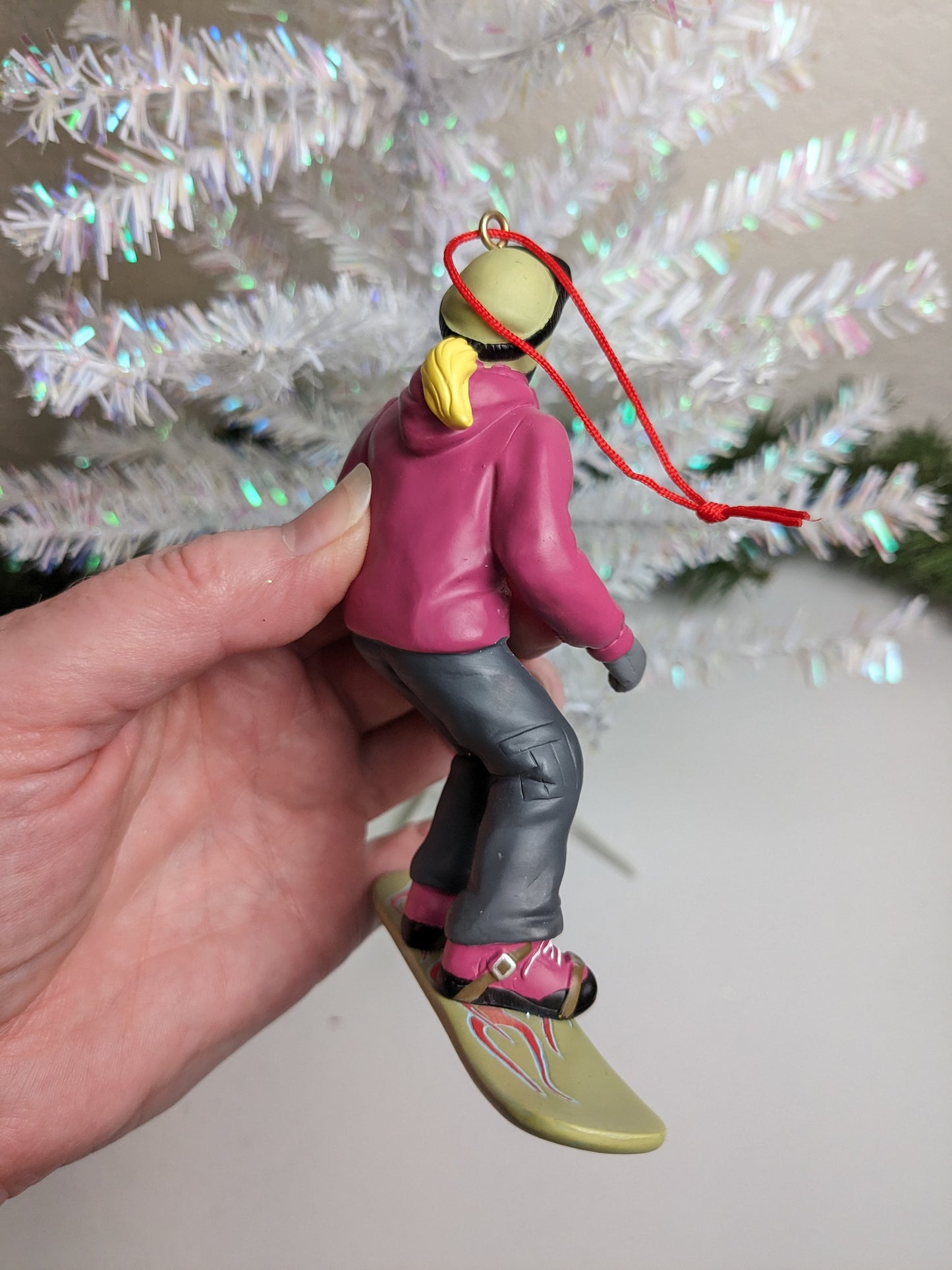 Female Snowboarder Christmas Ornament