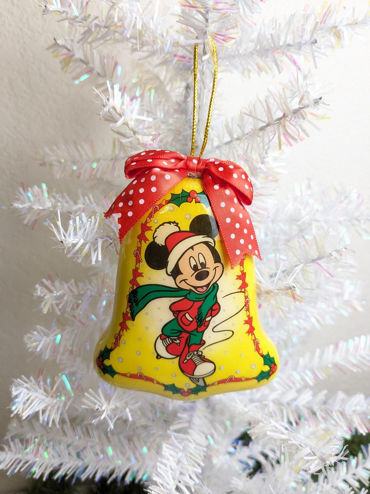 Mickey Mouse Bell Shaped Vintage Christmas Ornament