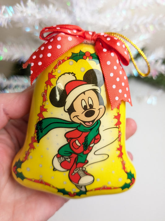 Mickey Mouse Bell Shaped Vintage Christmas Ornament