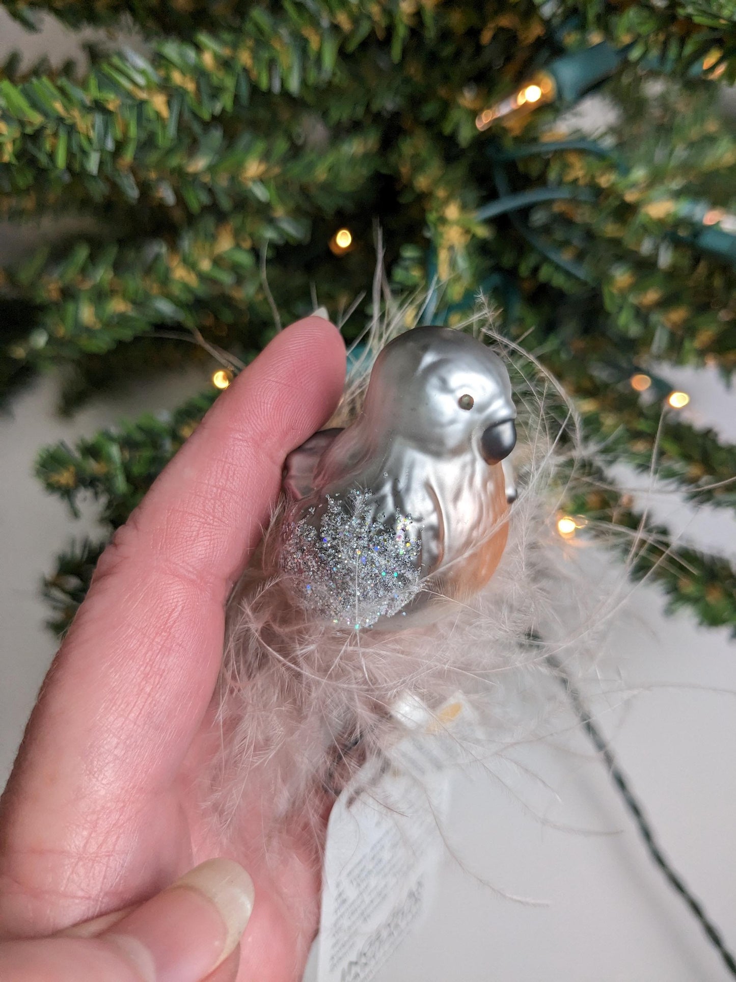 NEW 'Cuddle Time' Bird Clip Inge Glas Christmas Ornament