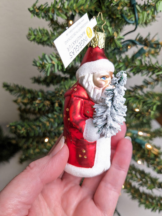 NEW 'From the Forest' Santa Claus Inge Glas Christmas Ornament