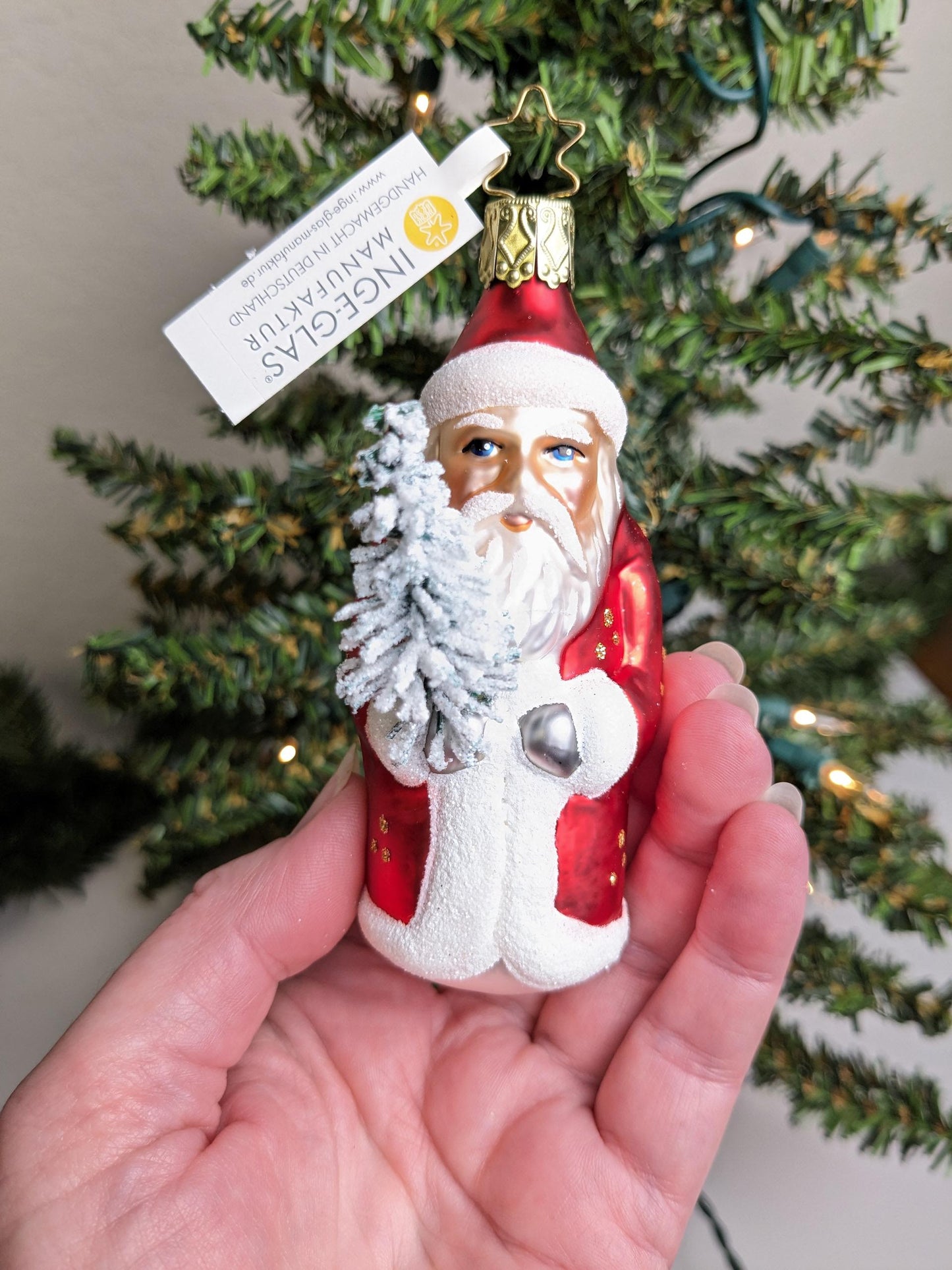 NEW 'From the Forest' Santa Claus Inge Glas Christmas Ornament