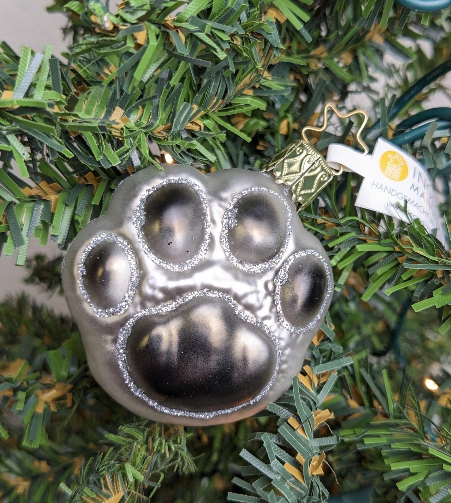 Paw Print Inge Glas Christmas Ornament NEW