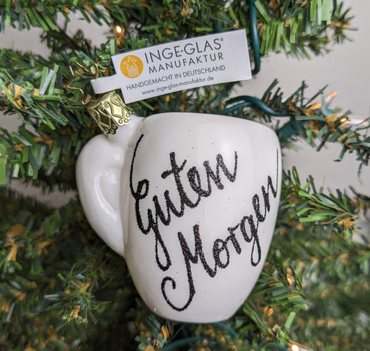 NEW 'Scent of Coffee' Guten Morgen Inge Glas Christmas Ornament
