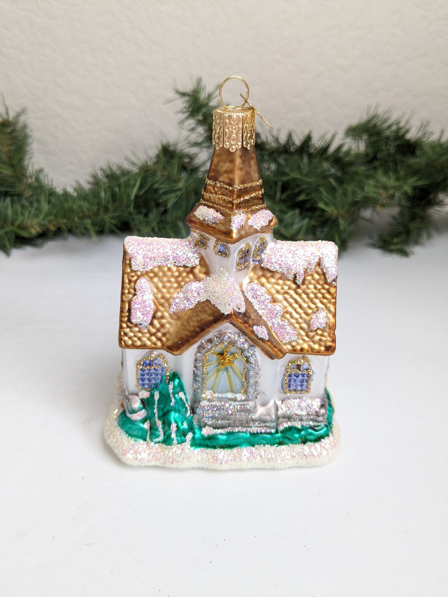 Winter Cathedral Church Old World Christmas Ornament