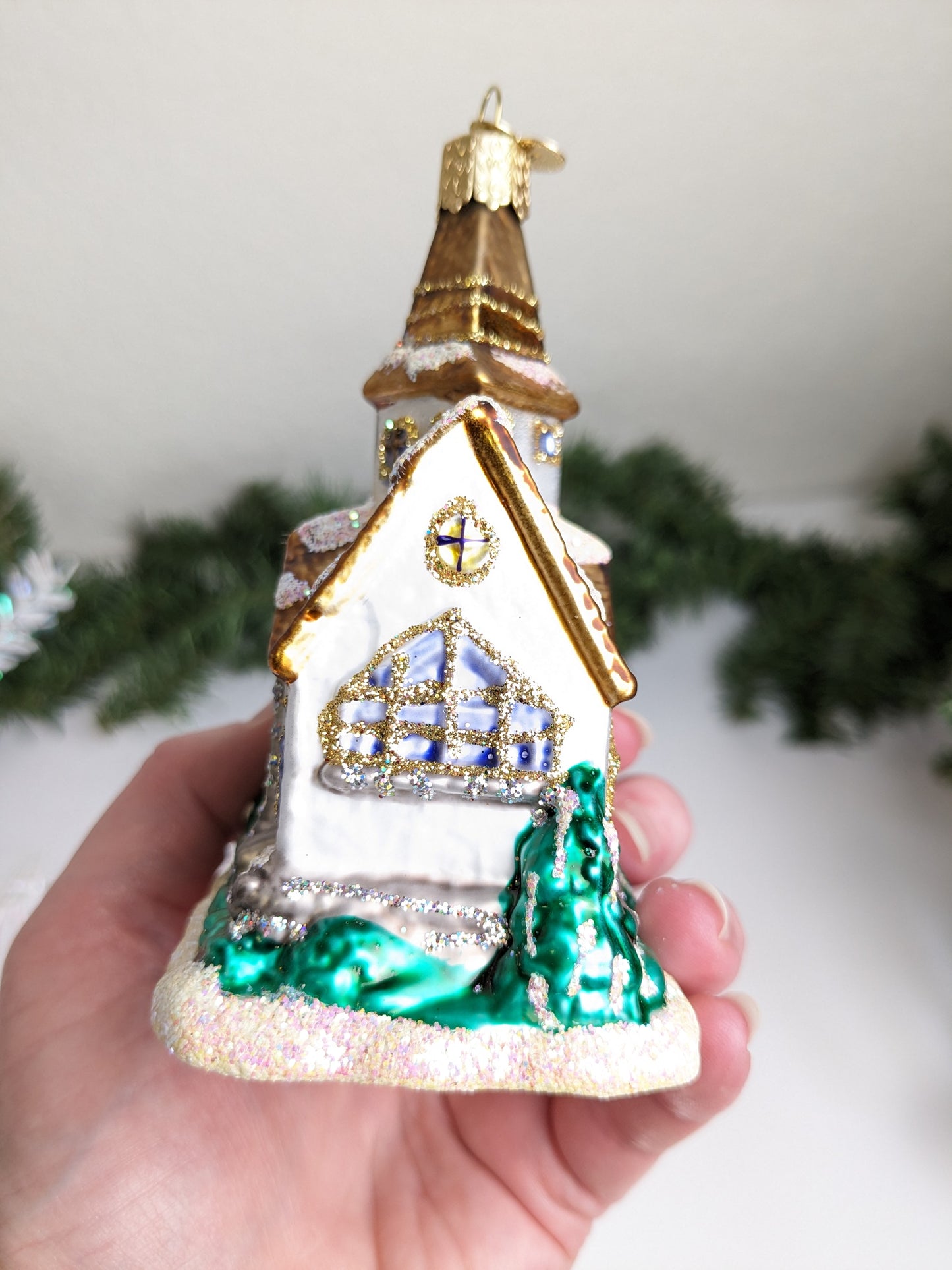 Winter Cathedral Church Old World Christmas Ornament