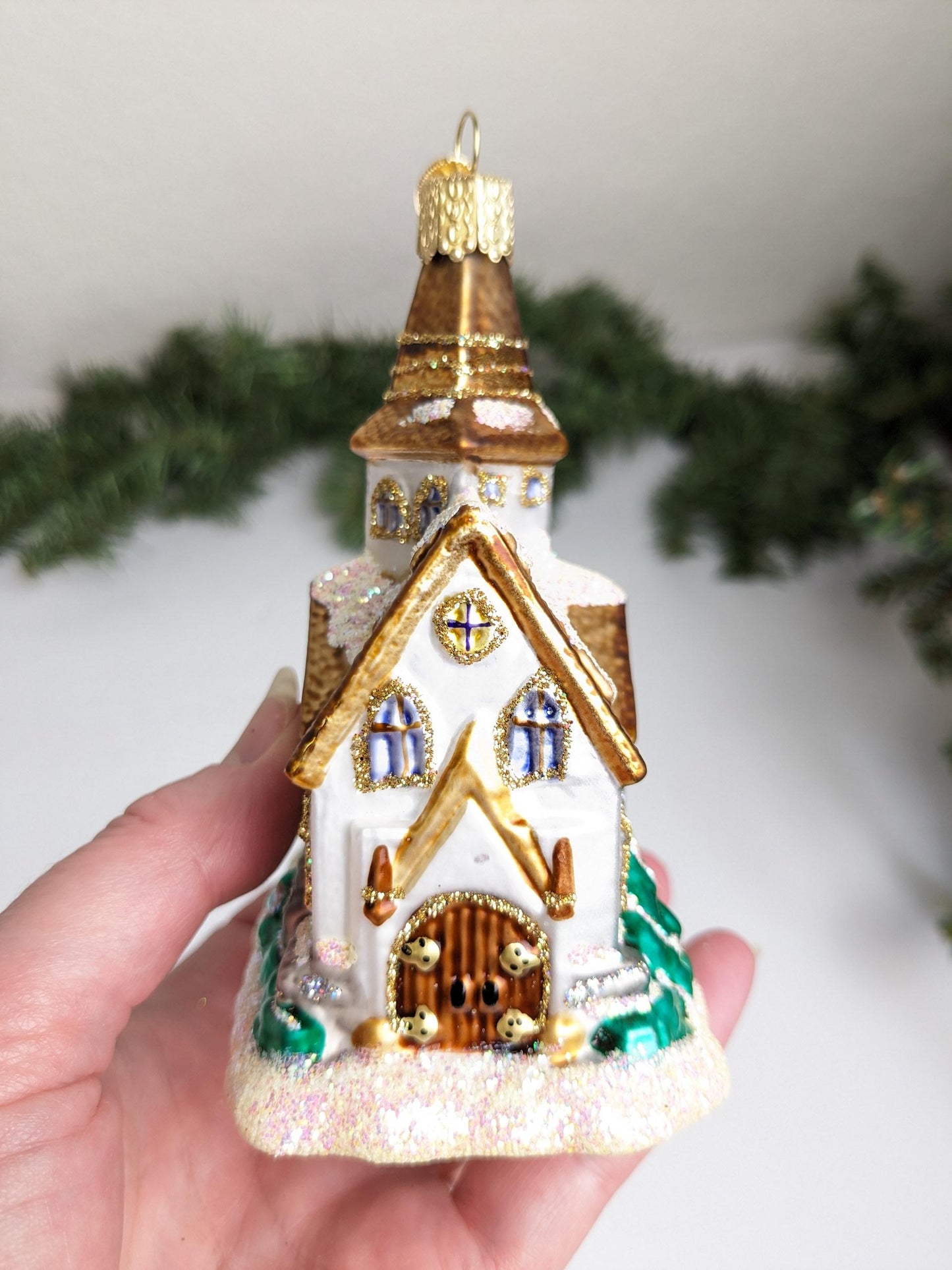 Winter Cathedral Church Old World Christmas Ornament