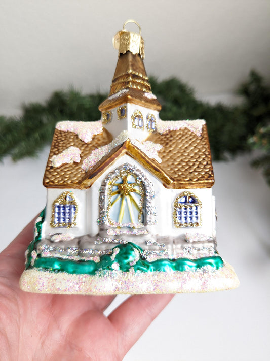 Winter Cathedral Church Old World Christmas Ornament