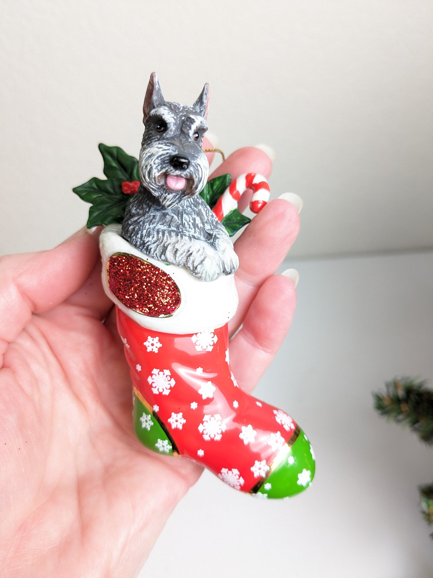 Danbury Mint Miniature Schnauzer Christmas Ornament