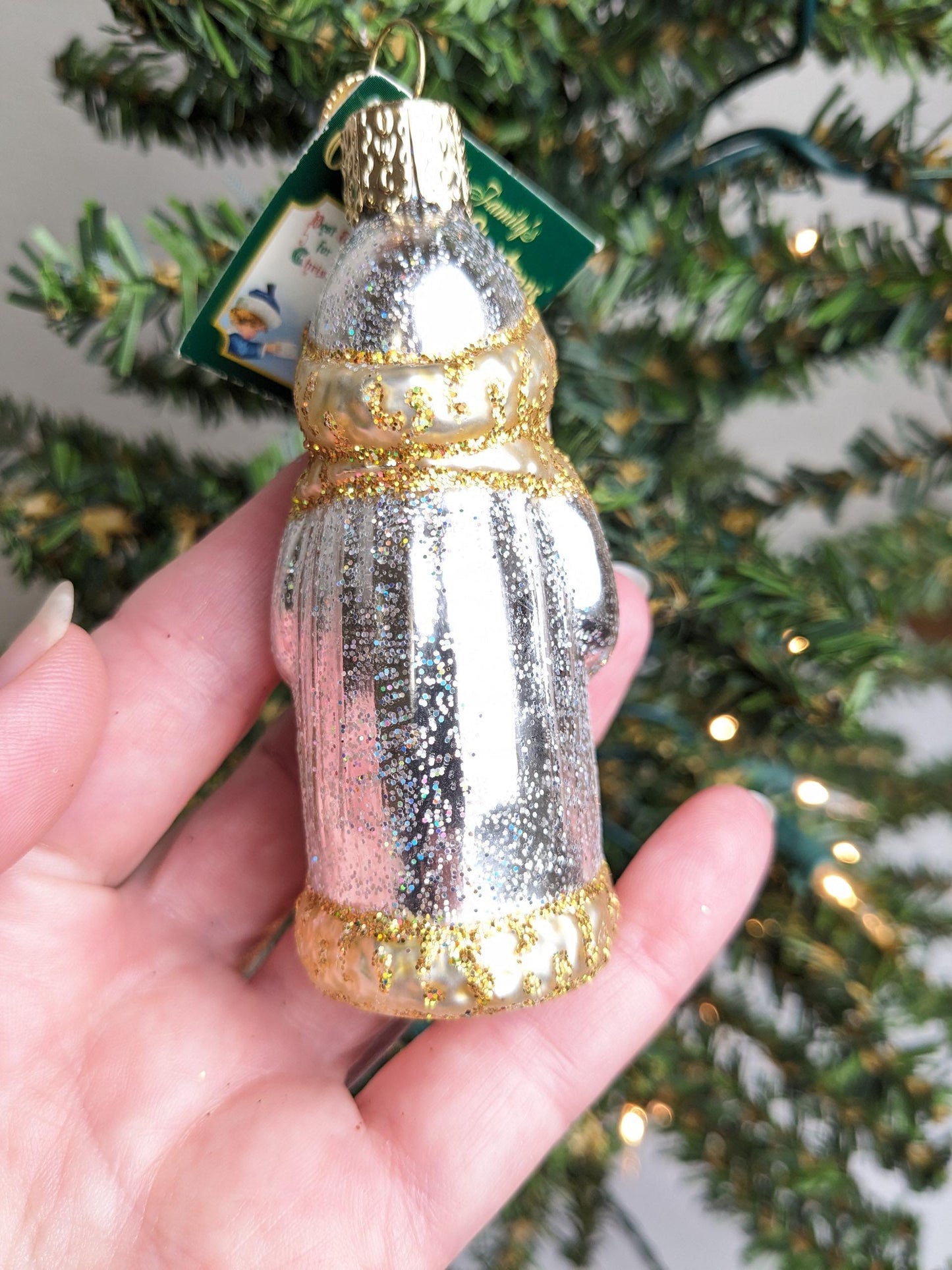 Golden Glitter Santa RETIRED Old World Christmas Ornament