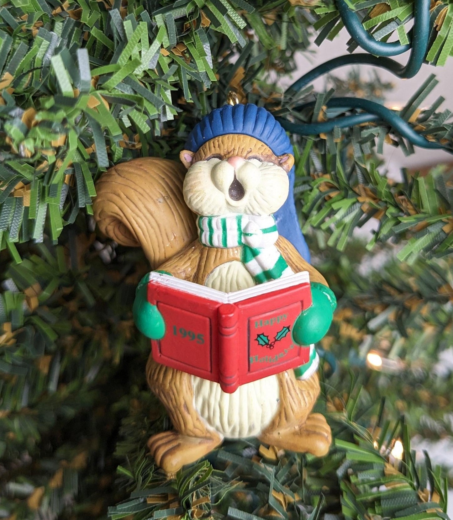 1995 DCI Singing Caroling Squirrel Vintage Christmas Ornament