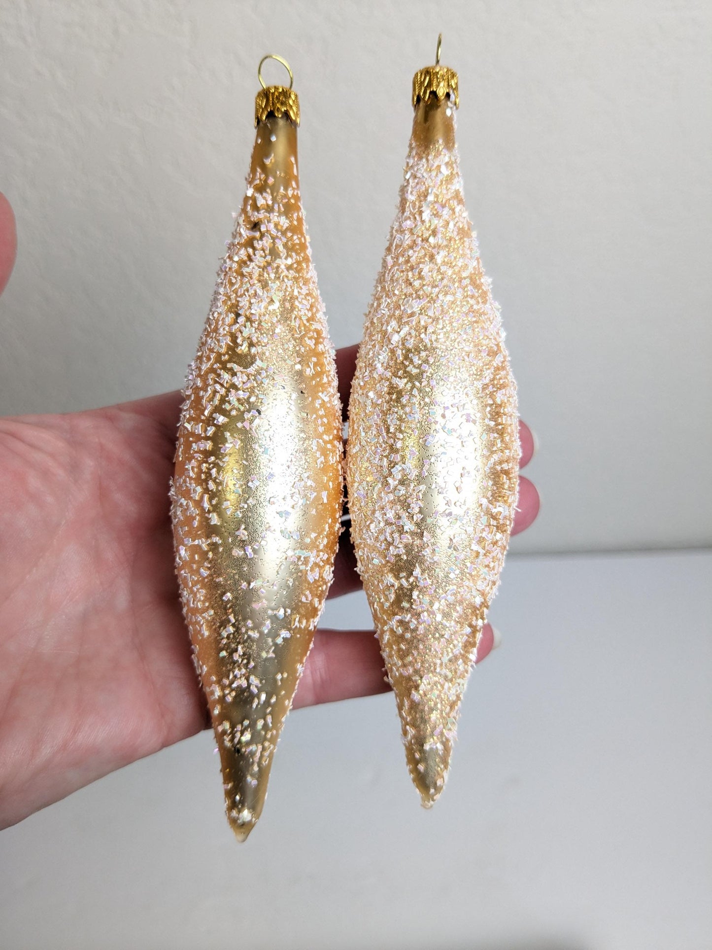 Gold Fluted Icicle Christmas Ornaments