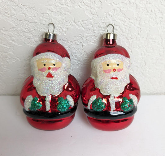 Santa Claus Vintage Glass Christmas Ornaments