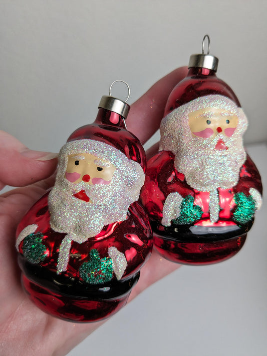 Santa Claus Vintage Glass Christmas Ornaments